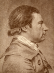 104012 Portret van Jacobus Bellamy, geboren 1757, dichter te Utrecht , overleden 1786. Borstbeeld rechts, in profiel.